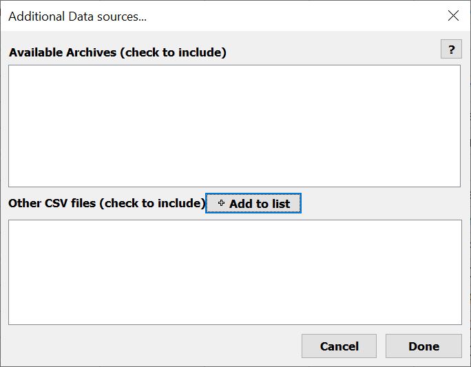 Additional data sources dialog image